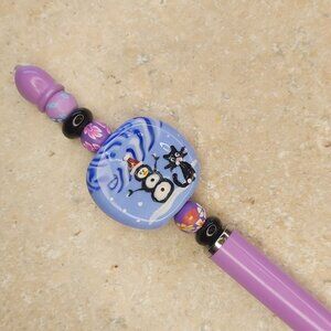Beaded stylus for ipad and phone ( snowman and cat purple stylus)